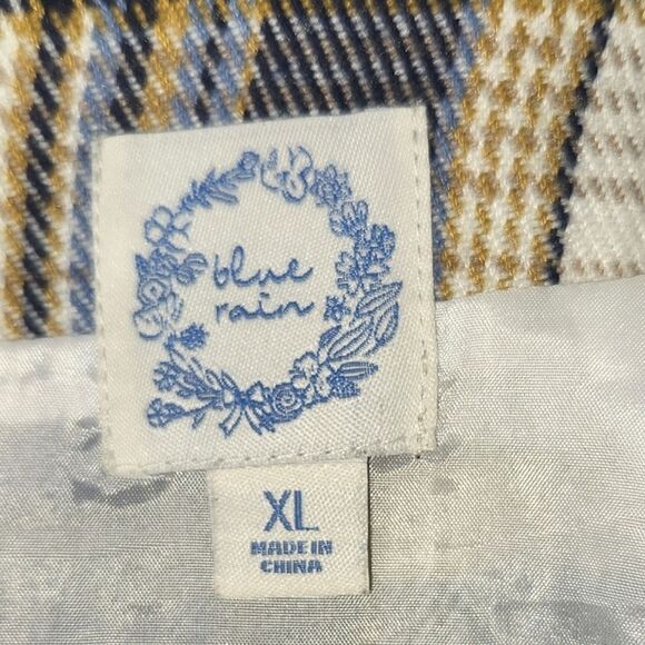 Francescas Collection Blue Rain Mini Skirt Size XL Light Academia Schoolgirl - Picture 3 of 8